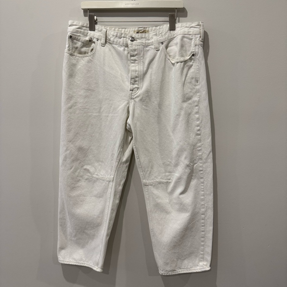 Madewell‎ Sz 32 The Darted Barrel-Leg Jean in Vintage Canvas Rigid